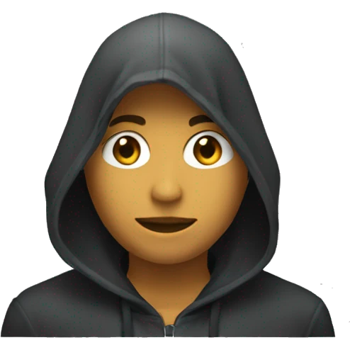 Un jeune noir avec une capuche qui fait de l’ombre sur son visage  emoji