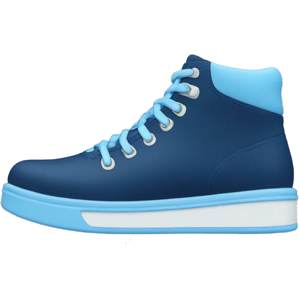 Sam’s shoes navy blue with light blue emoji