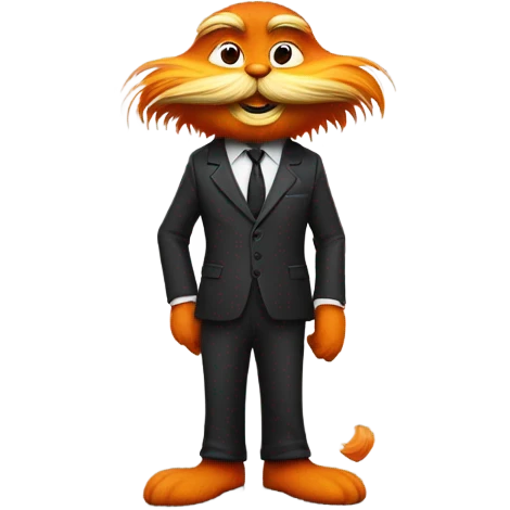 The lorax wearing a suit emoji