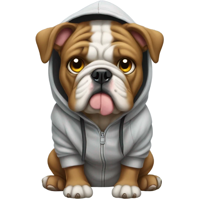 Bulldog wearing a hoodie emoji