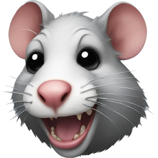 Rat wearing clown mask emoji