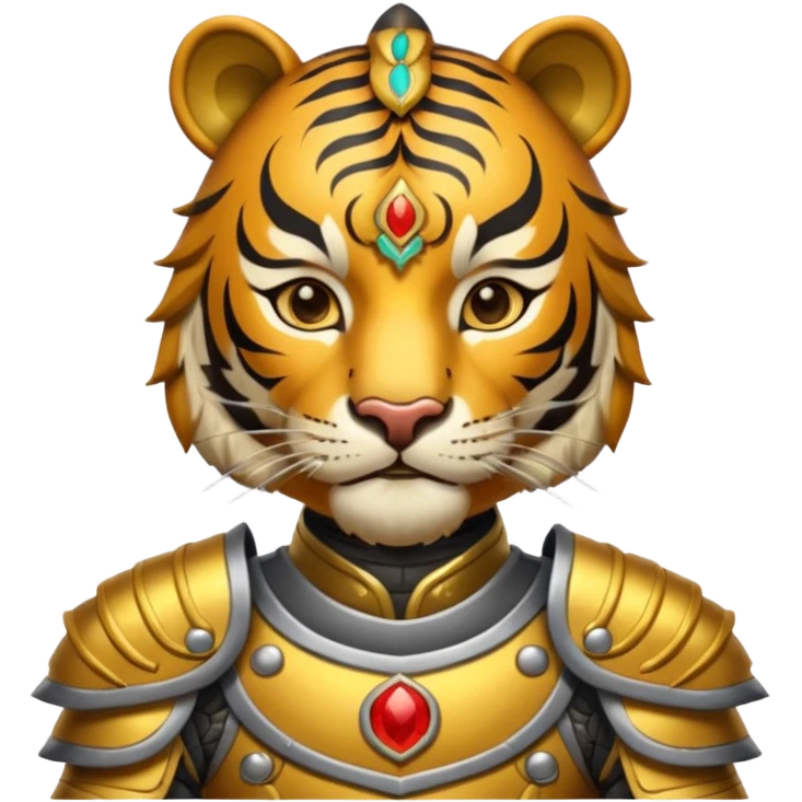 Ancient Chinese tiger warrior with traditional armor emoji