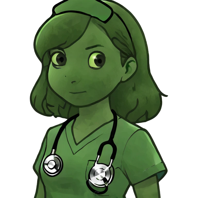 Brown hair white girl nurse  emoji