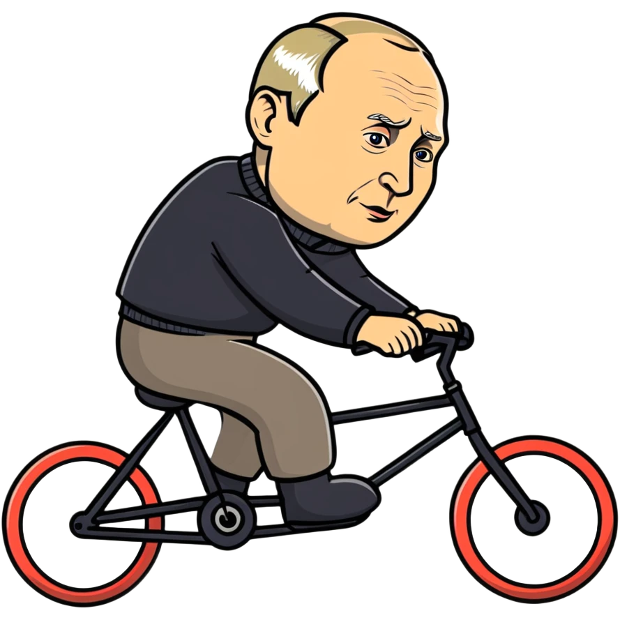 Vladimir Putin riding a bicycle emoji