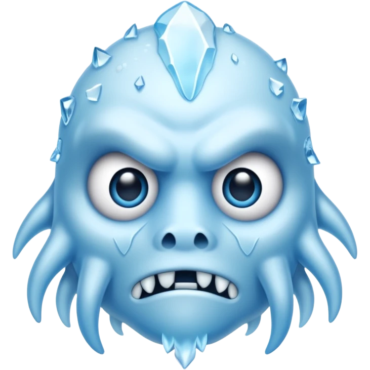 a pale blue cryptid face with ice details emoji