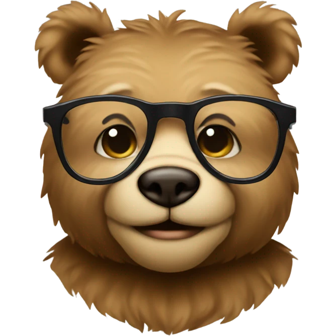 Teddy bear in glasses emoji