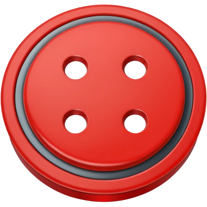 Red button with 4 holes and a red rim emoji