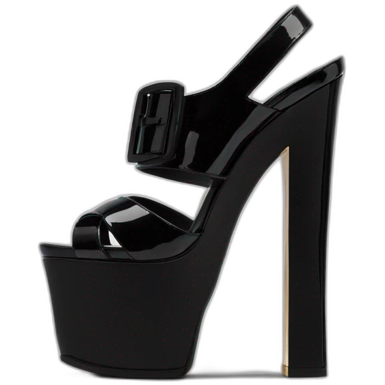 ysl black patent TRIBUTE PLATFORM SANDAL PATENT LEATHER emoji