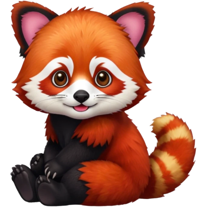 Make a logo of a red panda but instead of ginger fur, its fur is crimson red emoji