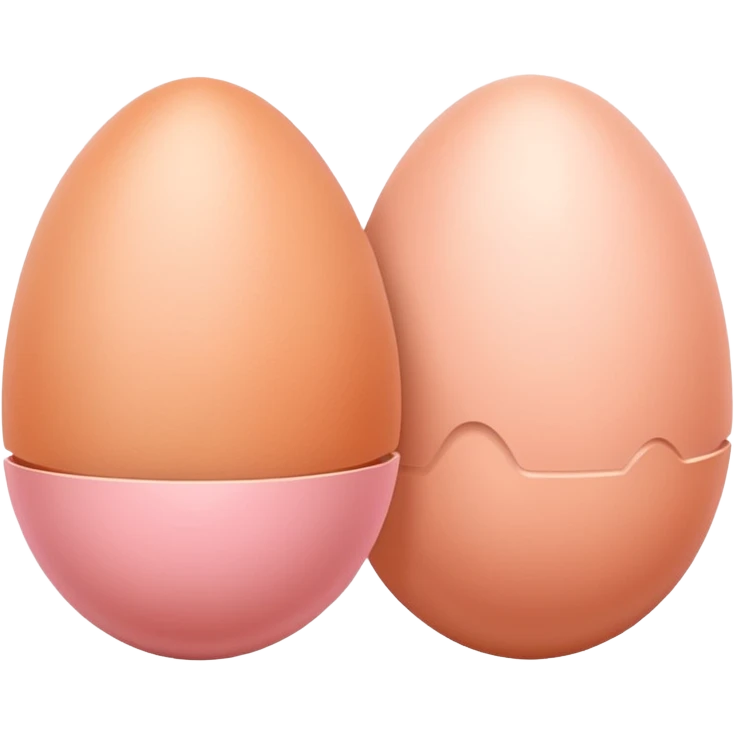 two skin tone peachy beige-pink egg shaped balls/spheres emoji