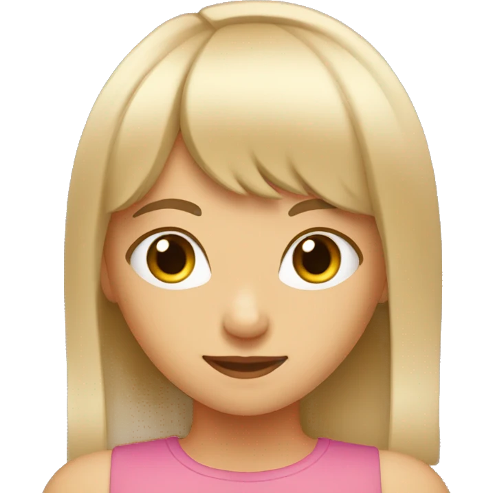 Girl straigt hair and bangs  emoji