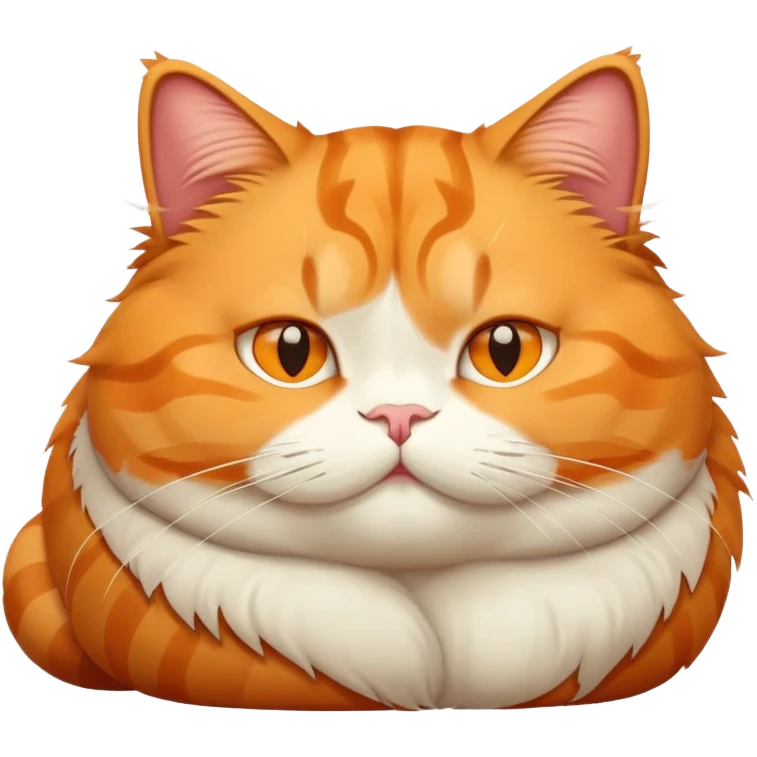 Fat lazy basketball cat (orange cat) emoji