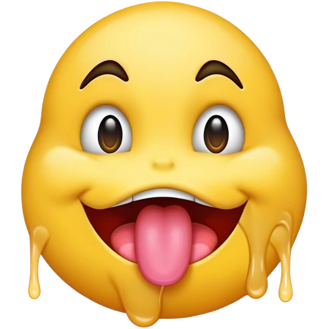 emoji with a lot of drool coming out and tongue out emoji