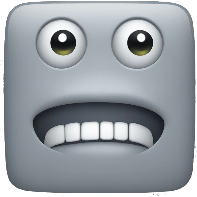 Gray square with eyes and mouth  emoji