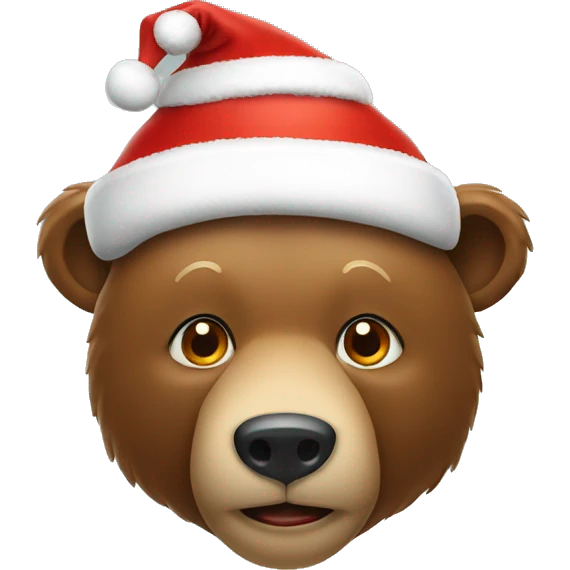A bear with Christmas hat emoji