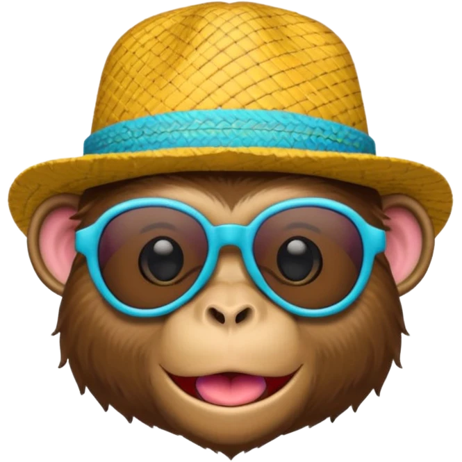 a sunglasses circus monkey emoji