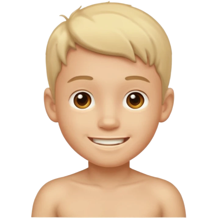 A naked boy in a picture emoji
