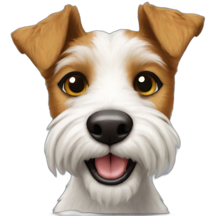 Fox-terrier-pelo-de-alambre-sonriendo-orejas-negras emoji