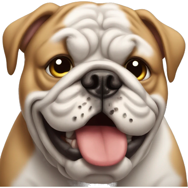 bulldog crying emoji