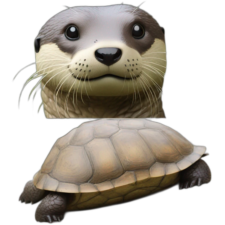 Loutre sur une tortue emoji