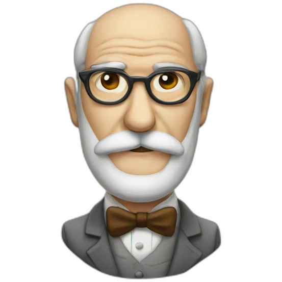 Freud with a glass emoji