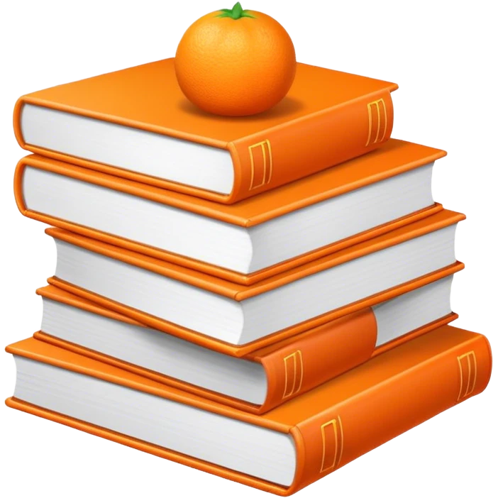 Orange books pile emoji
