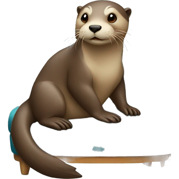 otter sitting on a Blue sofa emoji