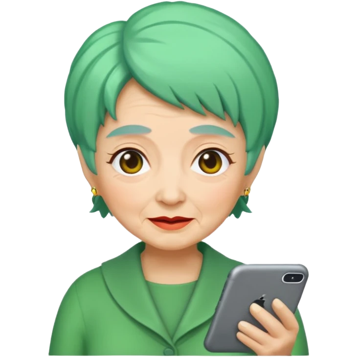 green haired grandma emoji