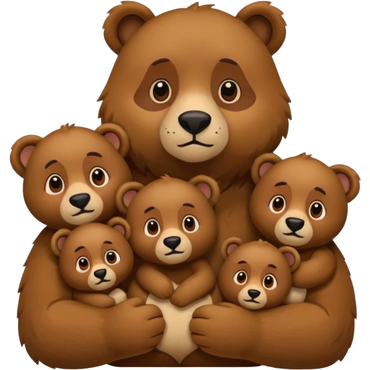 Mamá osa papá 𝕆𝕤𝕠 y 7 osos bebés emoji