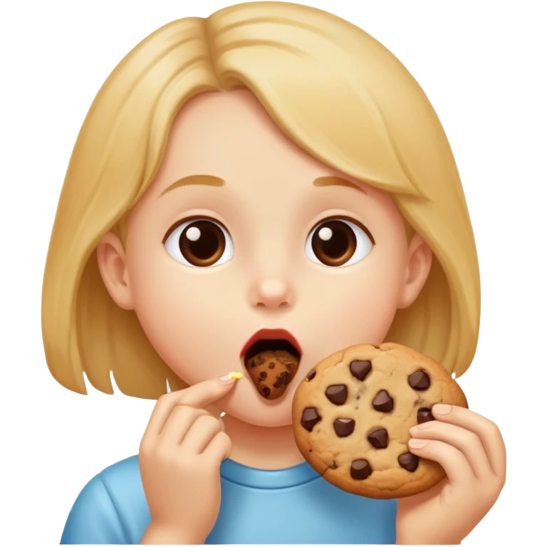Child licking a cookie emoji