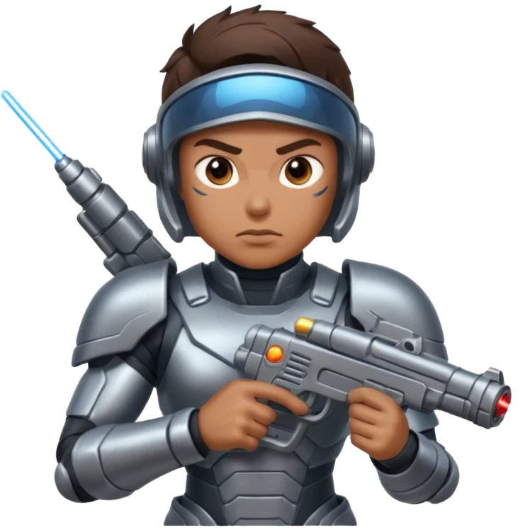 space warrior with gun emoji