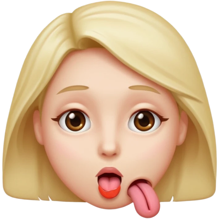 face with eyes rolled up, tongue hanging out, blushed emoji