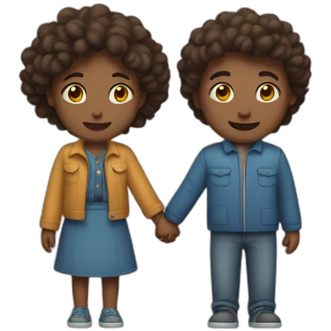 two people holding hands and in love emoji