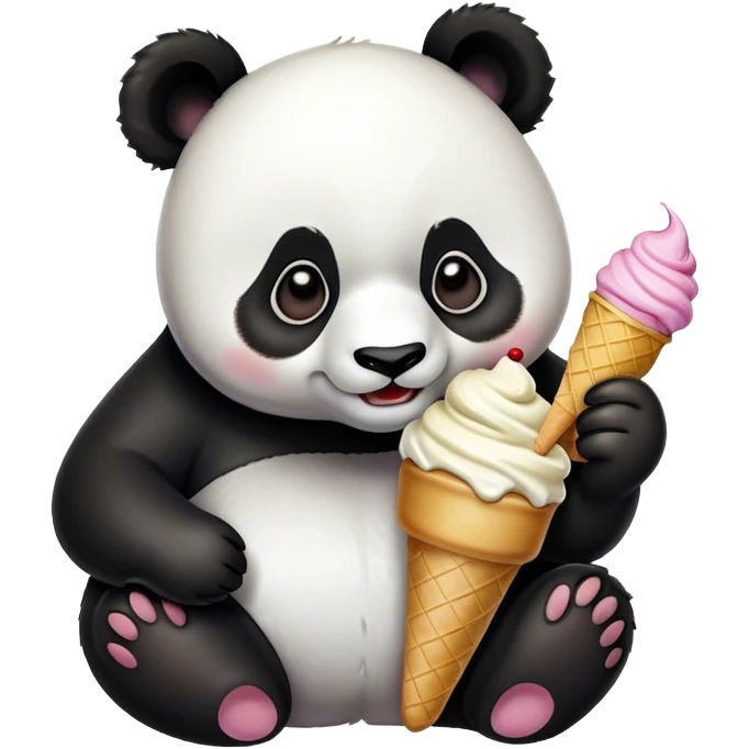 Panda eating ice cream emoji
