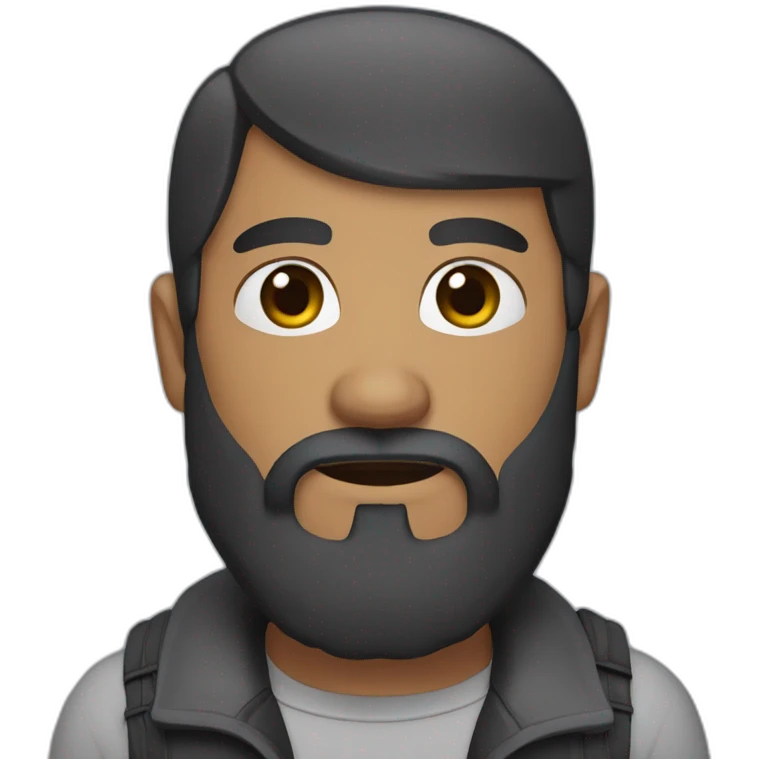 Man with an Iroquois haircut and a thick black beard emoji