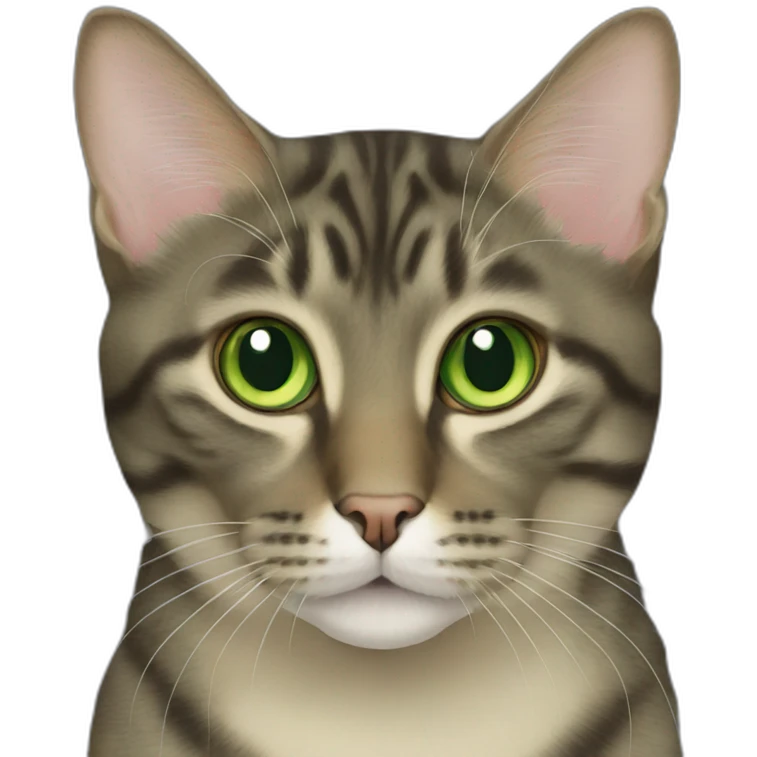 Green eyed American bobtail cat  emoji