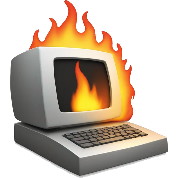 computer on fire emoji