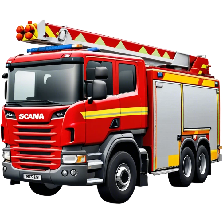Fire Truck - Scania P320 Fire Truck (Model Year: 2015) (Iconic Colour: Red with white and yellow stripes) emoji