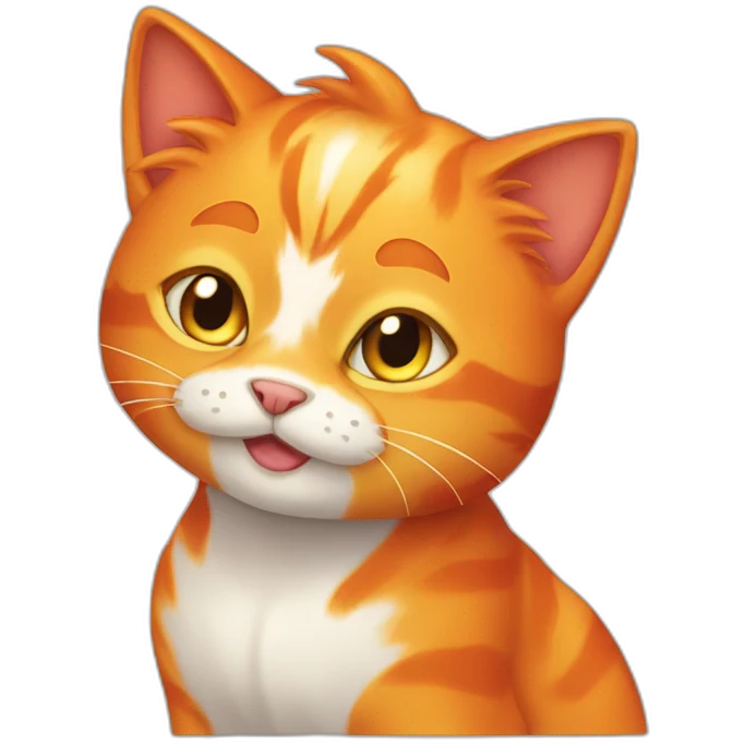 orange fire cat emoji