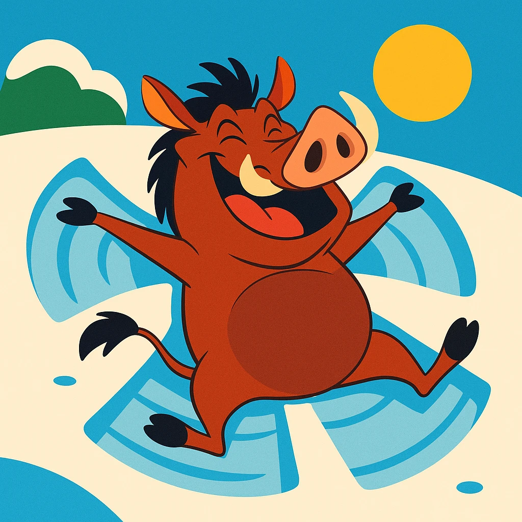 pumbaa snow angels emoji
