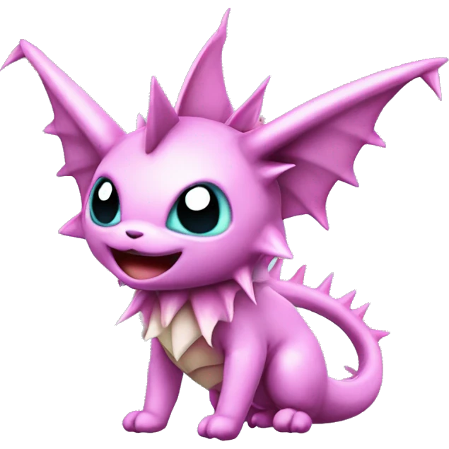 Pink Edgy Vaporeon dragon With Fins and spikes full body emoji