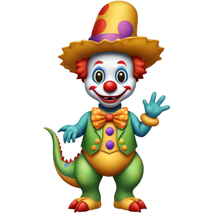 dinosaur clown emoji