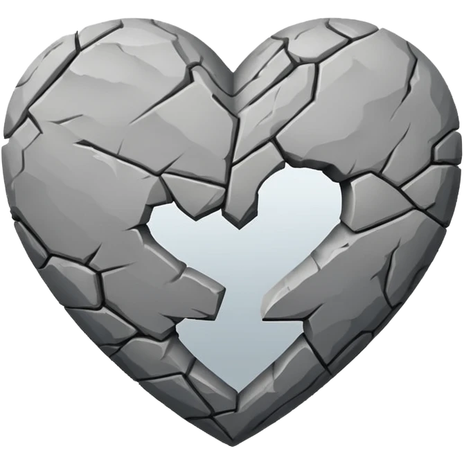 Stone heart emoji