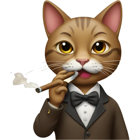 Cat smoking a big cigar emoji