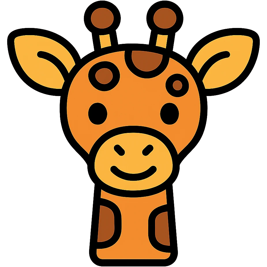 giraffe emoji with white outline emoji