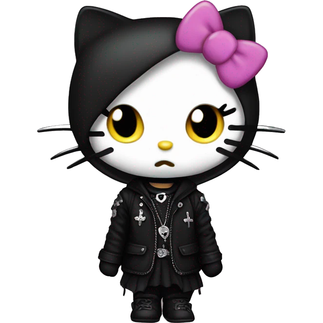 goth hello kitty emoji