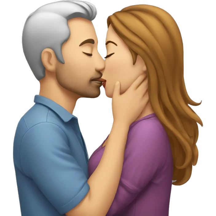 Man kissing woman emoji