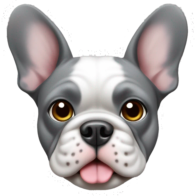French Bulldogge grey emoji