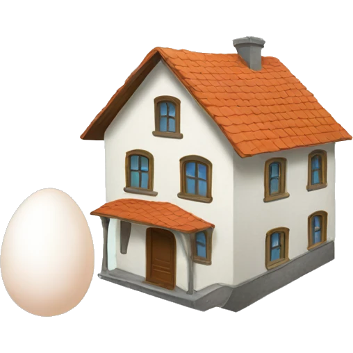house with egg emoji
