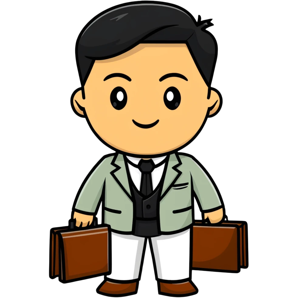 Professional Pakistani diplomat in traditional formal clothing with briefcase emoji